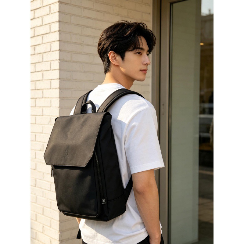 High Quality Flap PU Leather L - Leather Work Rucksack Mens recension och pris